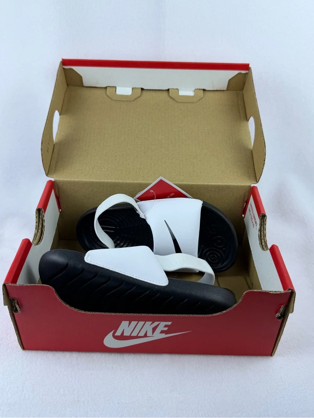 NWT Nike Kawa Slides (TD) – Black & White – Toddler Size 9c